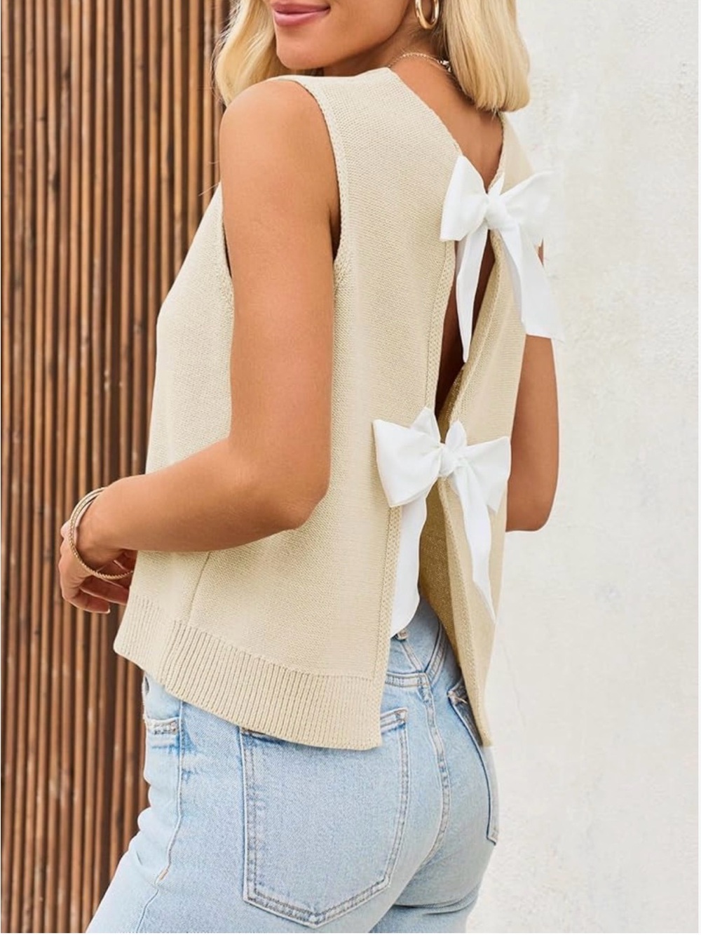 Imily Bela Sweater Knit Bow Tank Top